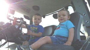 boys in tractor